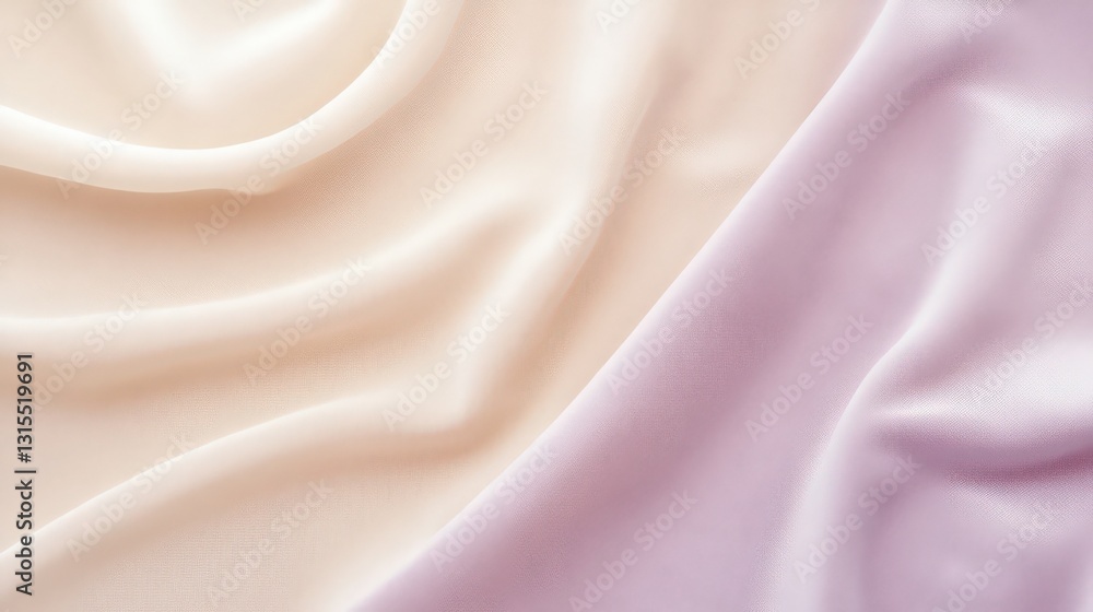 Poster elegant draping fabric with soft peach and lavender tones for textures