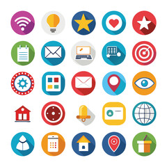 a flat illustration of an icon, symbols,