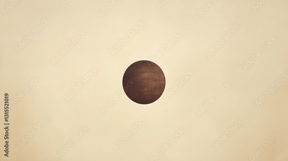 Poster elegant textured sphere floating on a gradient background, minimalist design