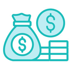 Money Bag  Icon Element For Design