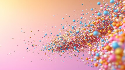 Fototapeta premium Colorful spheres swirl against a soft, pastel background