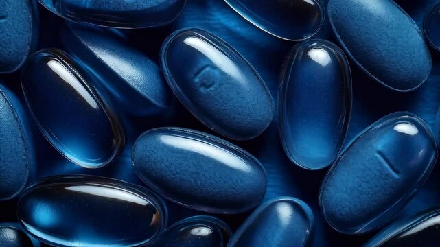 Blue Medical Pills and Nutraceuticals for Health and Wellness
