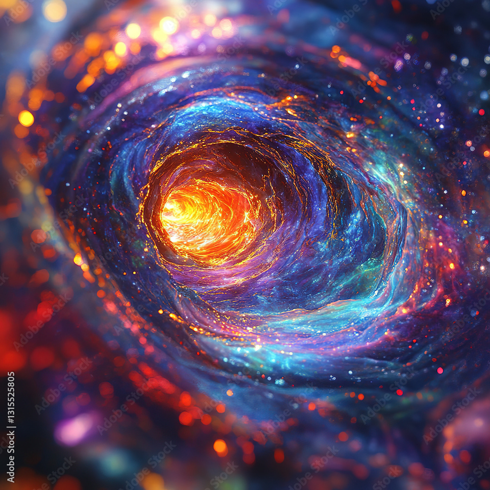 Poster cosmic vortex formation outer space digital art nebula environment abstract viewpoint galactic conce
