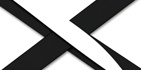 Abstract design, black and white intersecting bands, geometric layout