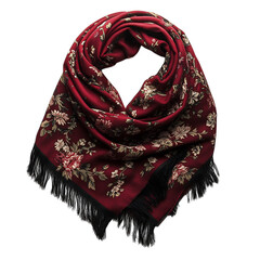 A Fleece Lined Shawl with Delicate Floral Prints Isolated on Transparent Background