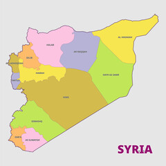 Obraz premium Isolated administrative divisions map of Syria