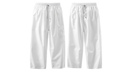 White drawstring pants studio shot, apparel mockup