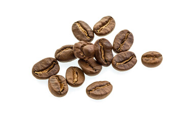pile of coffee beans isolated on white or transparent png 

