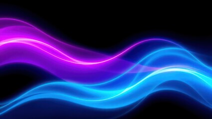 Neon waves on black background