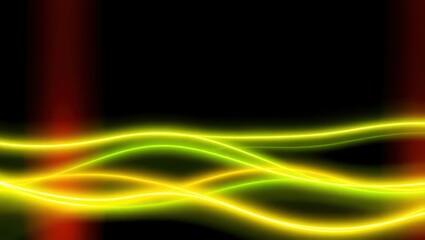 Obraz premium Neon wavy lines on dark background