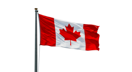 Waving A Canada Flag Isolated on transparent background, CANADA flag PNG 