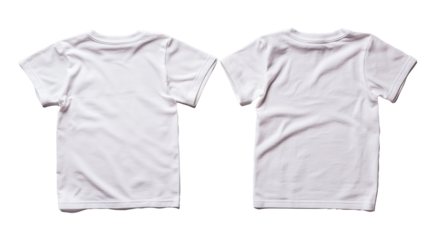 White kids' t-shirt mockup, front and back, studio shot, design template