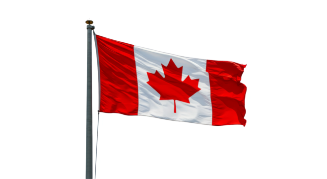 Waving A Canada Flag Isolated on transparent background, CANADA flag PNG 