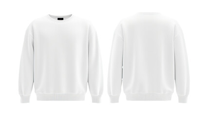 White Crewneck Sweatshirt Mockup, Front & Back 