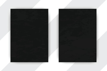 Black textured banners on white, diagonal background, mockup, design
