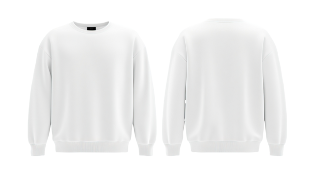 White Crewneck Sweatshirt Mockup, Front & Back 