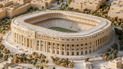 Obraz premium A historic sports arena with a classic architectural design, representing tradition.