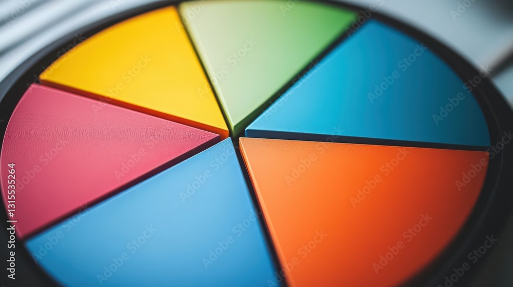 Poster vibrant segmentation wheel displaying market shares and performance metrics