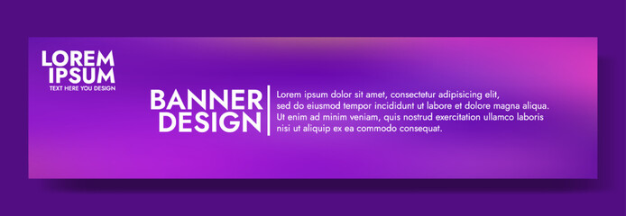 Modern banner design with a purple gradient background.
