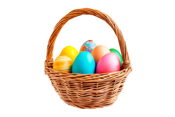 Easter eggs basket patterns tin traditional isolated on transparent background