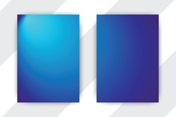 Blue gradient cards on white striped background