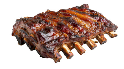 Delicious bbq pork ribs showing cooking expertise on transparent background