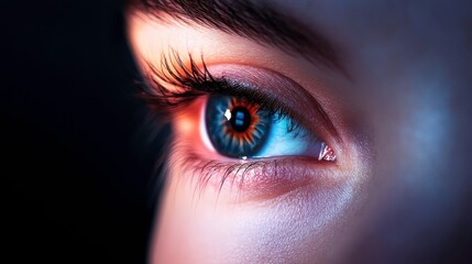 Abstract Eye with Soft Light and Technology Elements