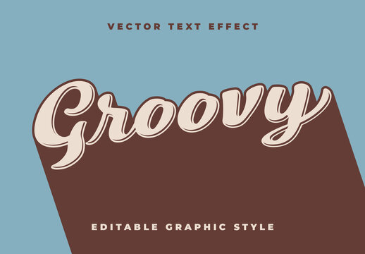 Beige Brown Groovy Retro Projection Text Effect