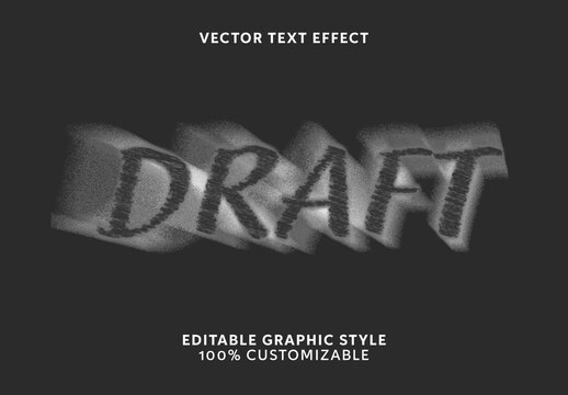 Black and White Graphite Blurred Artistic Text Effect