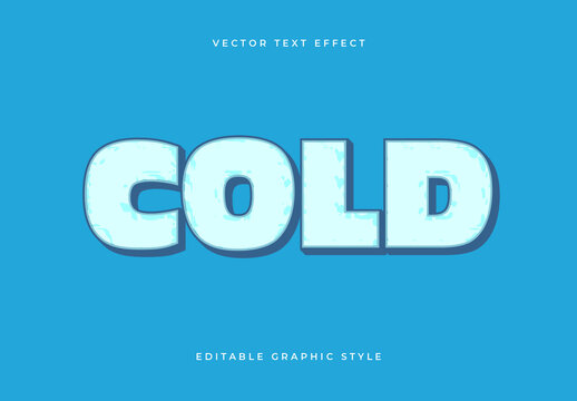 Light Blue Ice Frozen Cold Winter Typography Text Effect