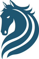 horse logo silhouette, race symbol illustration design