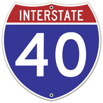 I-40 Interstate Road Sign vector