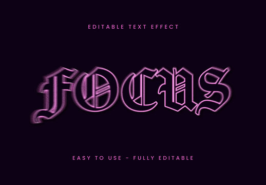 Purple Black Gothic Glow Vintage Dramatic Text Effect
