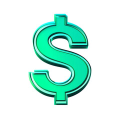 Illustrative Green Dollar Sign Symbol on Black Background for Finance
