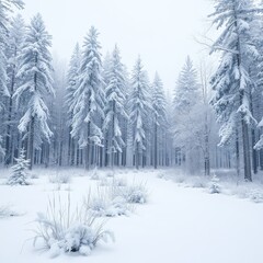 Fototapeta premium Snowy Northwoods Forest Landscape