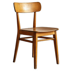 Wooden Dining Chair Isolated On White Background With Natural Fi