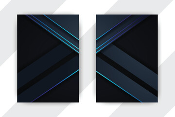 Dark Blue Abstract Design, Diagonal Lines, White Background, Digital Template