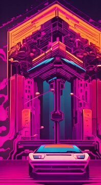 Vertical 9 16 retro synthwave el jefe el patr&oacute;n 4K