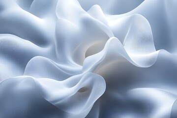Obraz premium Abstract image of flowing and soft white and blue fabrics