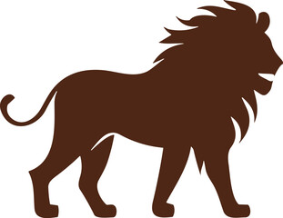 Lion silhouette king power symbol illustration design