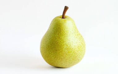 Single ripe green pear on a white background.  The pear is depicted in a slightly pixelated style, showing a detailed textured skin