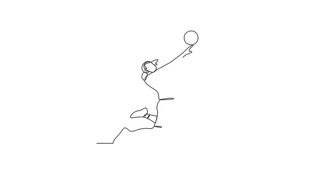 Animated self drawing of Volleyball sports video design illustration. Volleyball sports design in simple linear continuous style video concept. Sports themes design for your asset design video.