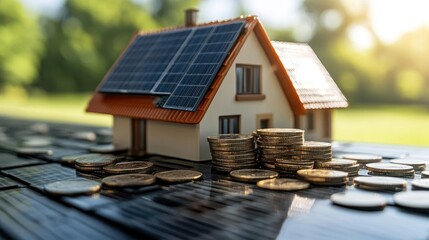 Households using solar energy to reduce electricity bills, Solar Energy Usage, Green and costsaving