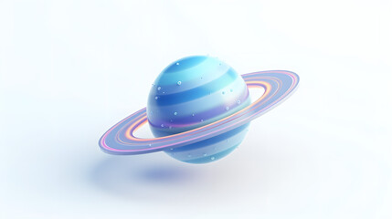 Planet Neptune colorful isometric 3D