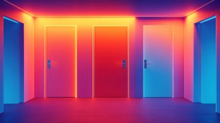 Bright Office Entry with Soft Glowing Light Effects