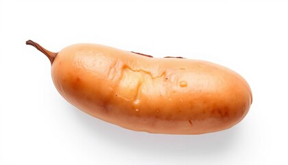 Single baked bean, isolated on white background, fresh, food photography