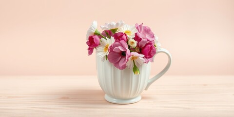 Mauve & Ivory Mug, Ripple Effect,  Dynamic Frame