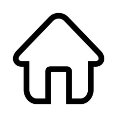 A Welcoming Home Icon Symbolizing Comfort, Security, And Family, Rendered In Bold Black Lines Against A Clean White Background
