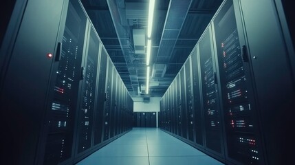 Digital Data Center with Soft Light Effects
