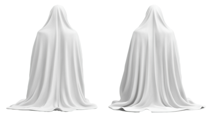 Cloaked figures, studio backdrop, mystery, website mockup